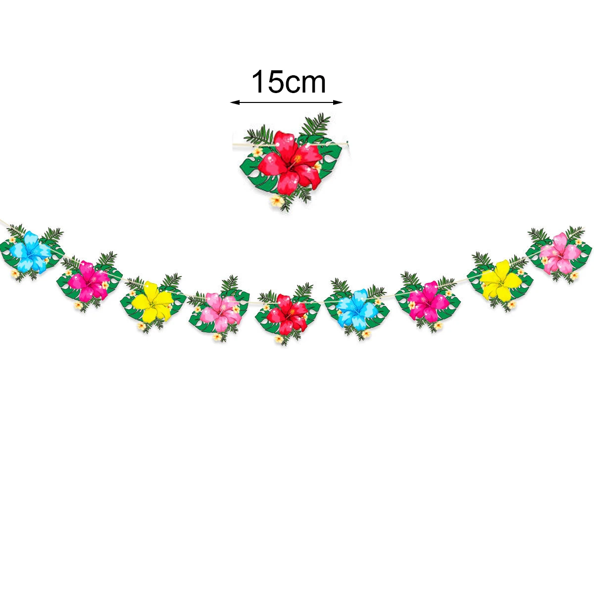 דגל חגיגת הוואי עלה דקל גרלנדים קיץ מסיבת לואאו אלוהה ציוד למסיבת הוואי הטרופית קישוט ﻿