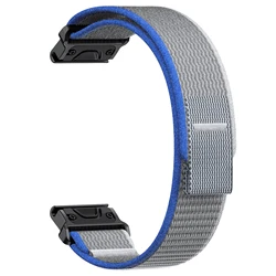 Versatile Quick Fit Nylon Watchband Strap Replacement - 22/26mm - Quick fit 22mm (Blue Grey)