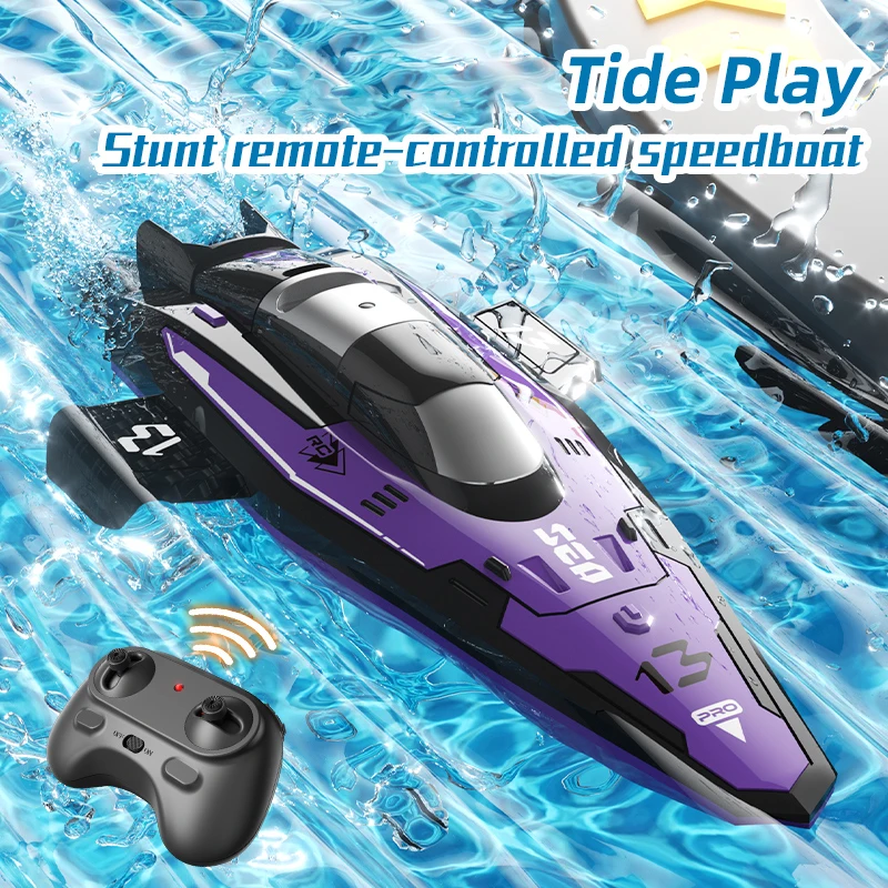 Bateau RC Télécommandé Vitesse Élevée Jouet Étanche pour Piscine Lac