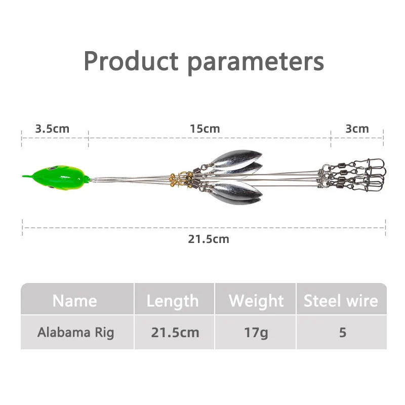 1 Set Alabama Group Attack Rig 21.5cm/17g Steel Umbrella Fishing Lures Kit  For Boat Trolling Frashwater / Saltwater, 21.5cm/17g - AliExpress