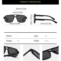 Lunettes de soleil carrées rétro à Double pont pour femmes et hommes, Design de luxe à la mode, Rivets, nuances tendance, UV400, nouvelle collection 6
