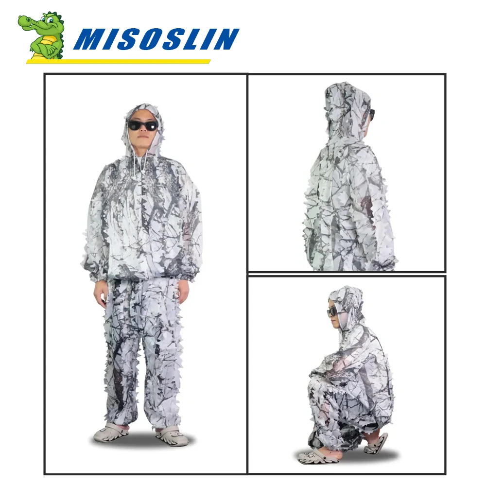 For Jungle Hunting, Shooting,Ghillie Suit 3D Leafy Camo Hunting Suits,Gillies Suits for Men Youth, Leaf Camouflage Hunting Suits