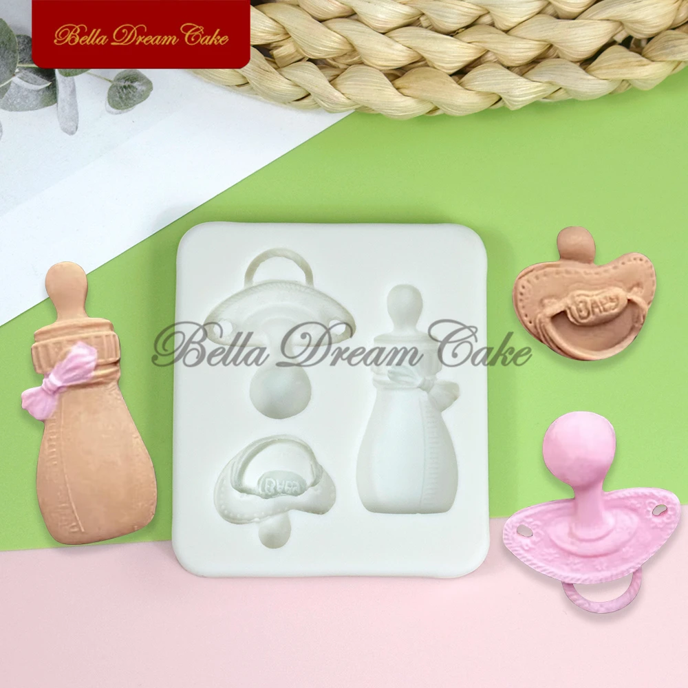 

3D Mini Baby Bottle/Nipple Design Silicone Mold Fondant Chocolate Mould Cake Decorating Tools DIY Clay Model Baking Accessories