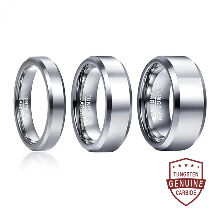 

4mm 6mm 8mm Polished Steel Color Tungsten Steel Ring Tungsten Steel Ring Men's Engagement Jewelry