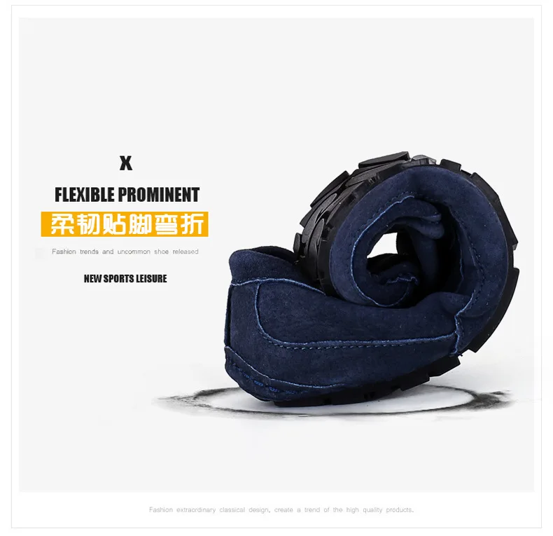 New Men's Casual Shoes European Version Comfortable Men's Shoes Flat Sole Leather Shoes Genuine Leather Breathable Bean Shoes