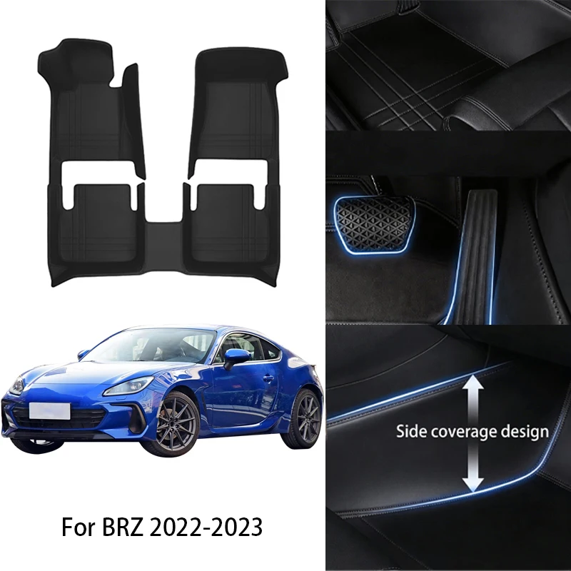 스바루 BRZ 임프레자 2007 2012 2017 2023 맞춤형 PU 가죽 자동차 바닥 매트 고급 풀세트 자동차 인테리어 액세서리