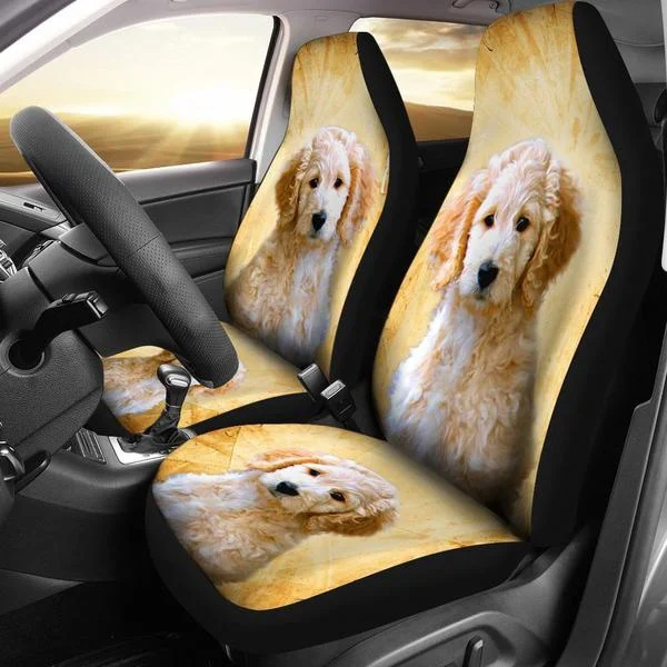 

2pcs Goldendoodle Dog Print Car Seat Covers
