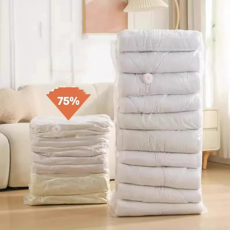 Non-Pumping 3D Vacuum Compression Bag Thickened for Clothes Quilts Down Jackets Space Saving Storage Bag