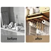 Kitchen Hanging Organizer Rack with Hook Under Cabinet Paper Towel Cloth Hanger Cutting Board Pot Lid Holder Warehouse Shelf 5