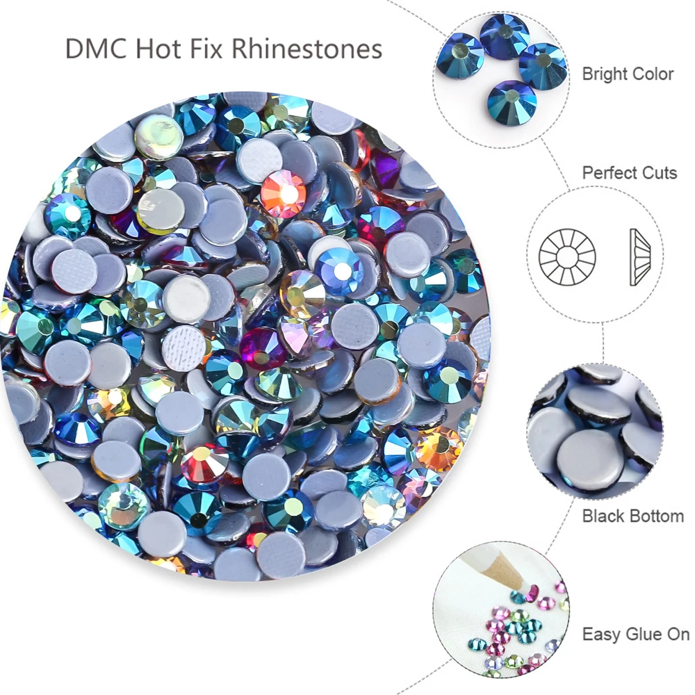 Hot Fix Rhinestones SS3-SS40 Many Colors All Sizes for Clothes
