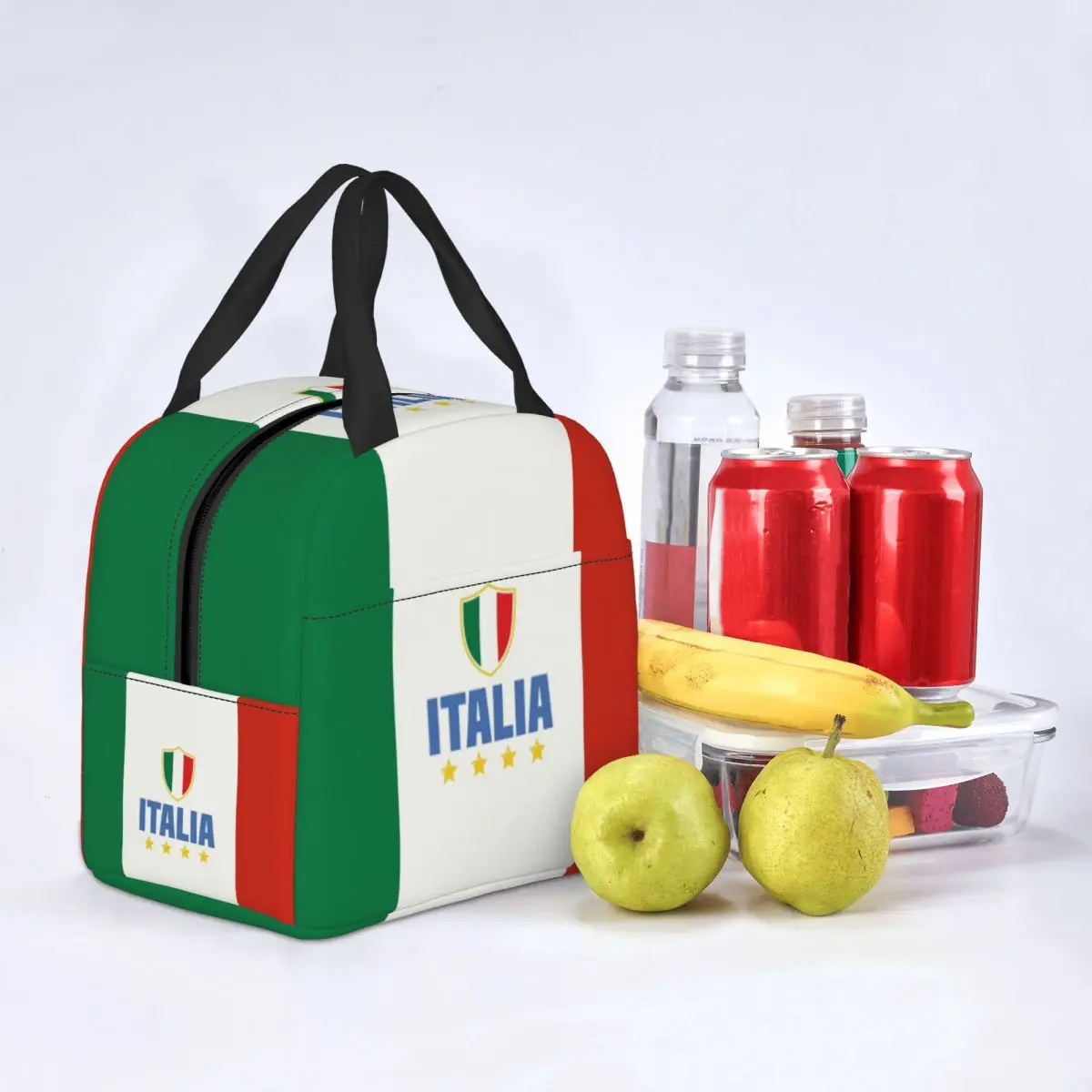 Flag Of Italy Lunch Bag Italian Patriotic Resuable Cooler Thermal Insulated Lunch Box for Work School Picnic Food Bags