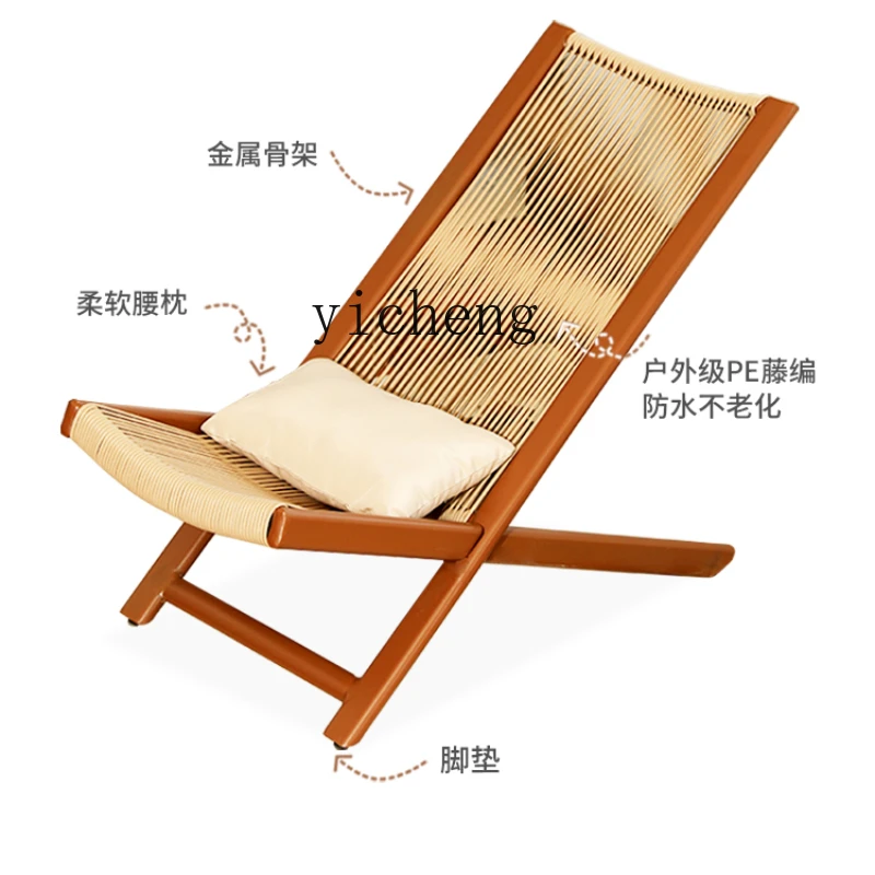 

Zk Balcony Small Table and Chair Combination Household Outdoor Rattan Chair Three-Piece Folding Reading and Drinking Tea