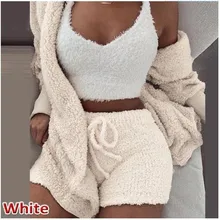  Plush Home Clothes Leisure 2-piece Set Pajamas Long Sleeve Set Women 2022 Autumn and Winter New 