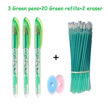 3 penne + 20 ricariche penna cancellabile a colori penne gel asta manico lavabile scrittura scolastica forniture per ufficio matita di cancelleria penna carina