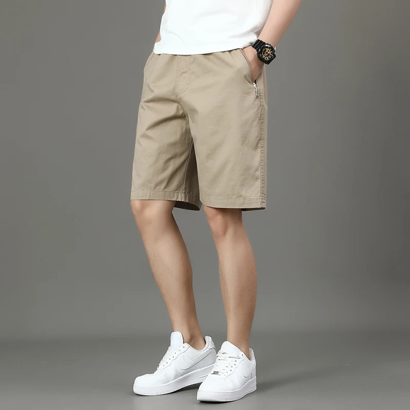 Summer new men's work shorts pocket zip trend versatile casual trousers five work trousers 2