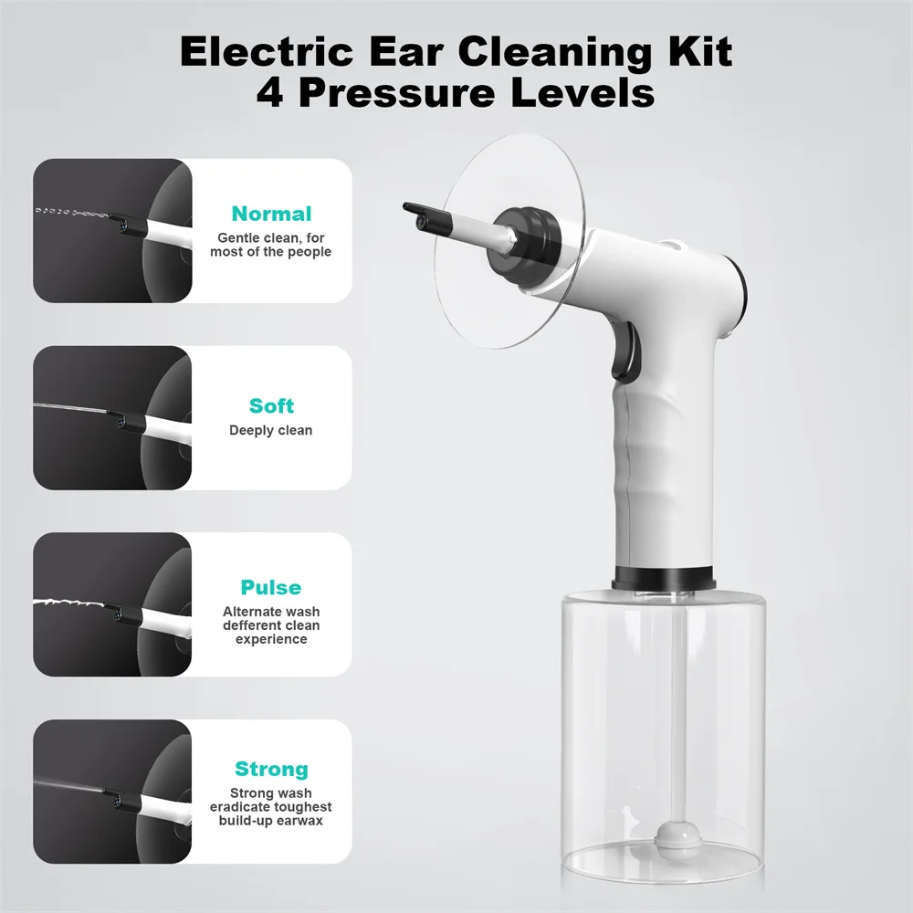 Electric Ear Cleaning Kit Ear Irrigation Flushing System Ear Wax Water Removal Safe Ear Wax Removal Ear Washer Effective Cleaner 2