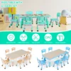 Kids Table and 6 Chairs Set Height Adjustable Toddler Multi-Activity Table Set Study Children's Table and Chair Set 1