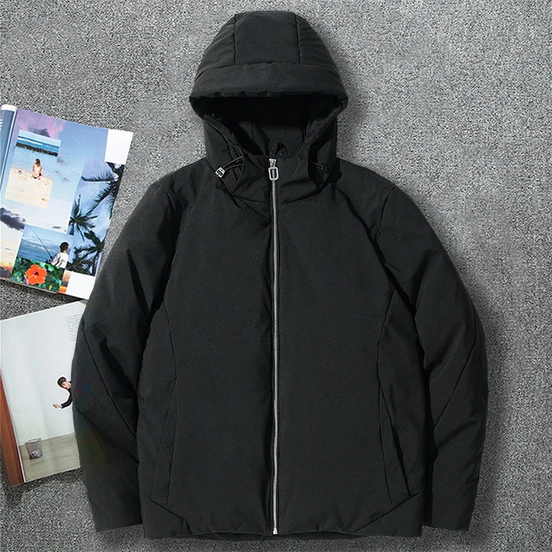 MRMT 2024 Brand New Leisure Solid Color Winter Spot Warm Ordinary Youth Zipper Cotton Gray Down Jacket  Jackets For Male