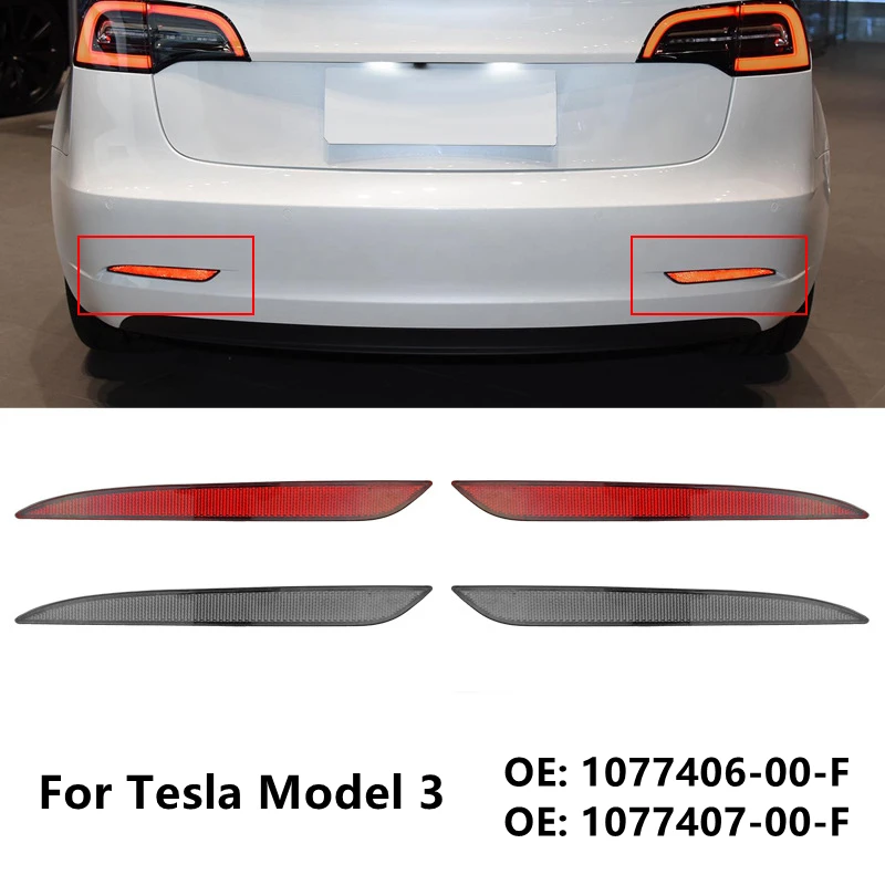 

Car Rear Bumper Reflector For Tesla Model 3 Left/Right Rear Bumper Light Reflector Fog Lamp Reflector Warning Lamps Stop Lamps