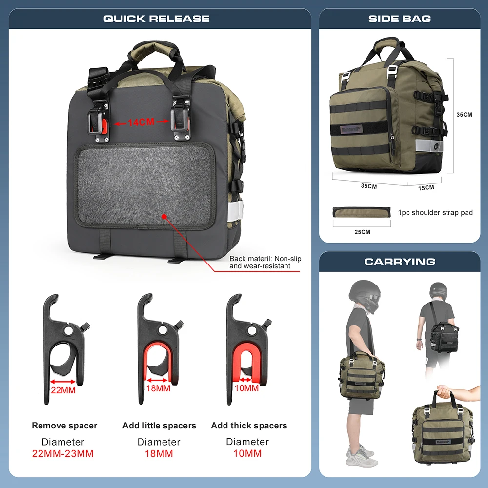 Alforja Universal De Cuero PU Para Motocicleta, Bolsa De Sillín, Bolsa, image size:1000x1000