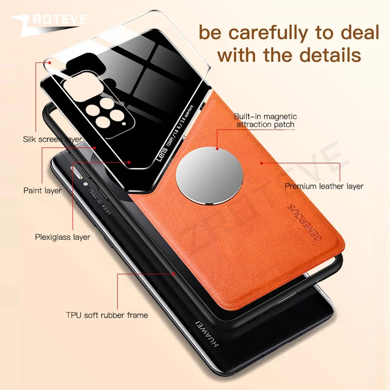 Zroteve PU Leather Magnetic Car Mount Case - Premium Protection Cover