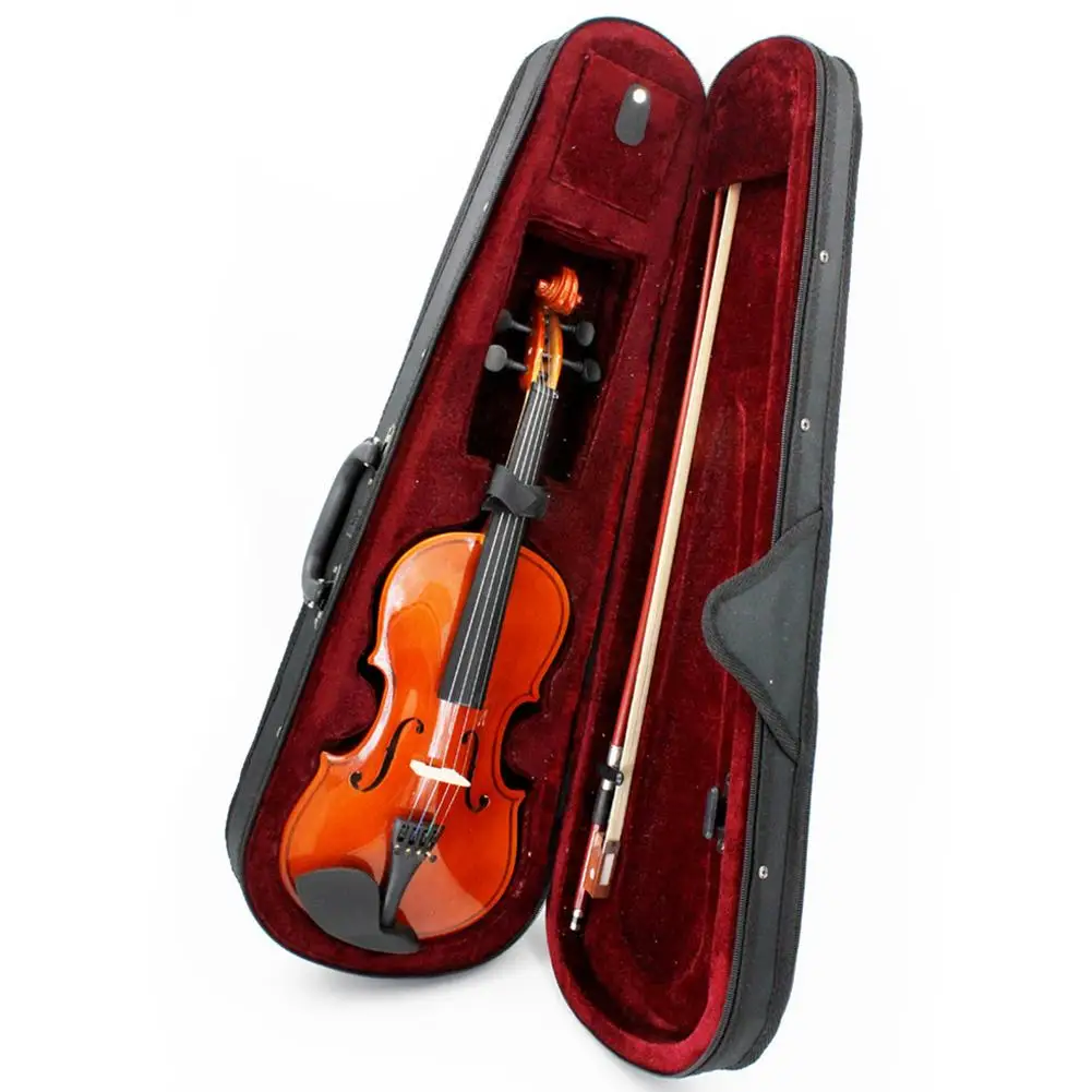 4/4 3/4 1/2 1/4 1/8 Basswood Violin With Bow Vase For Beginners Practice Students Kids Christmas Gifts