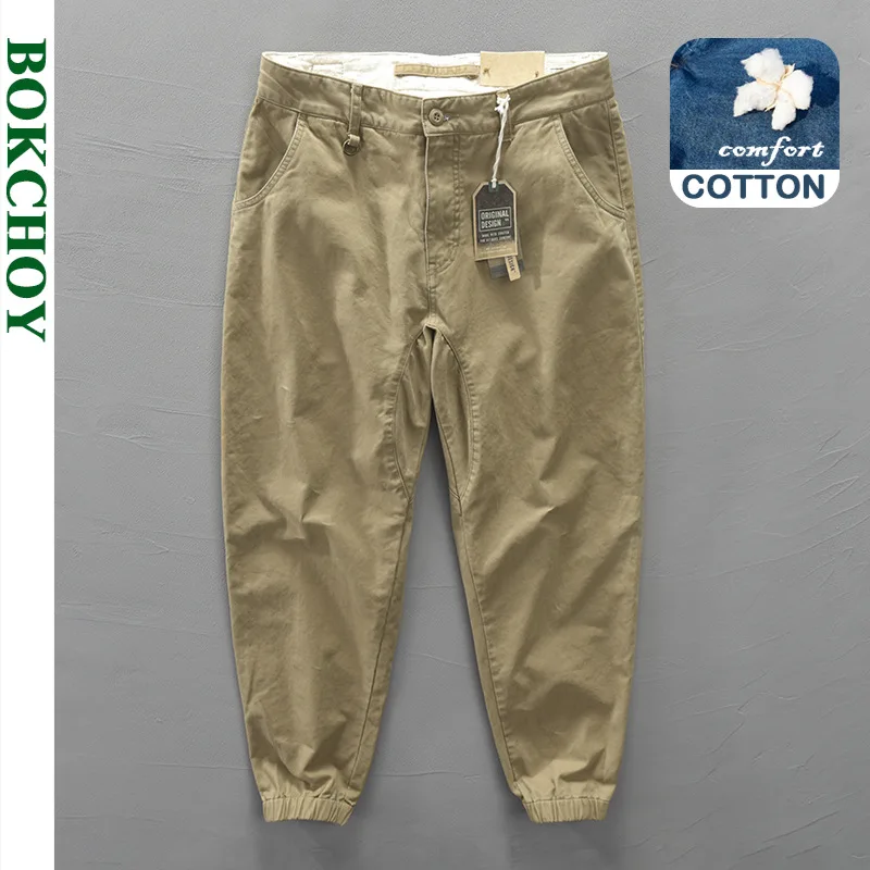 

Autumn and Winter New Men's Cotton Solid Casual Vintage Pants GML04-Z303