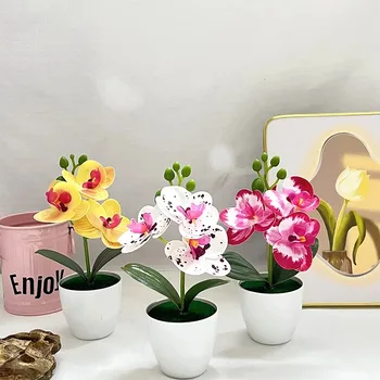 1Pcs 20CM Simulation Plants Potted Artificial Bonsai With Pot for Desktop Home Kitchen Bathroom Table Decor Garden Decoration 1