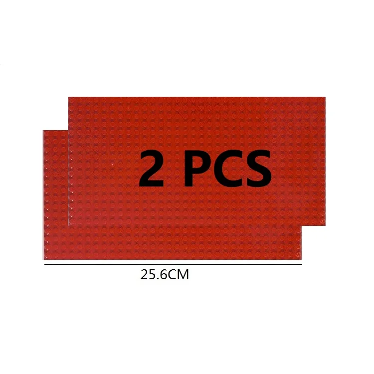 Set of 2 Classic Building Baseplates - Large Plastic Construction Block Bases