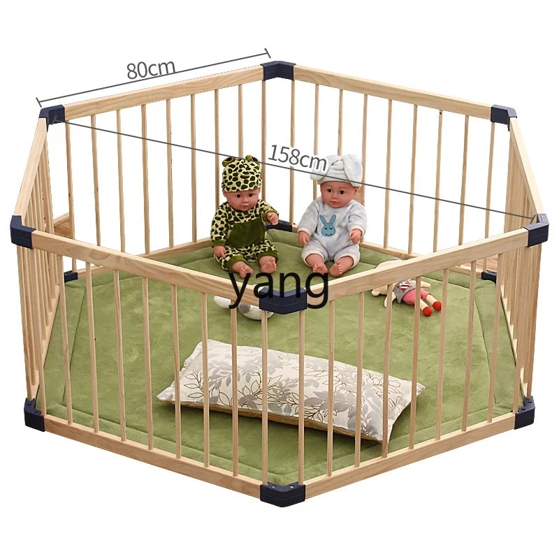 CX Protective Grating Baby Indoor Climbing Pad Guardrail Home Gaming Baby Crawling Mat Solid Wood
