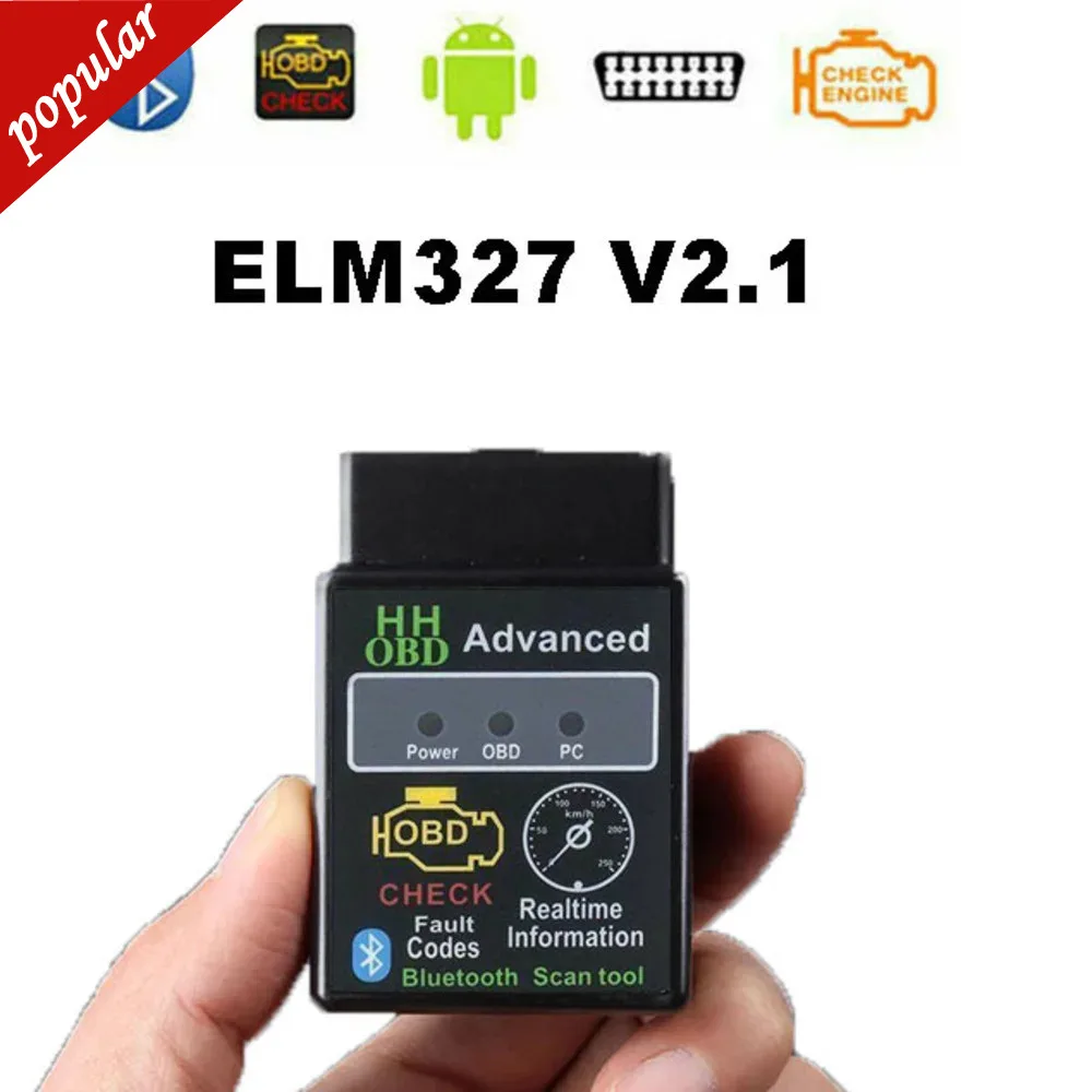 

2023 Hot OBD2 HH OBD ELM327 V2.1 Bluetooth OBDII CAN BUS Check Engine Car Auto Diagnostic Scanner Tool Adapter For Android