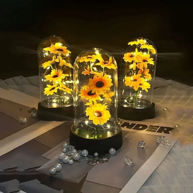 Graduation season gift small sunflower plastic set Mother\'s Day send wife send mother Valentine\'s Day eternal flower gift Birthd 2
