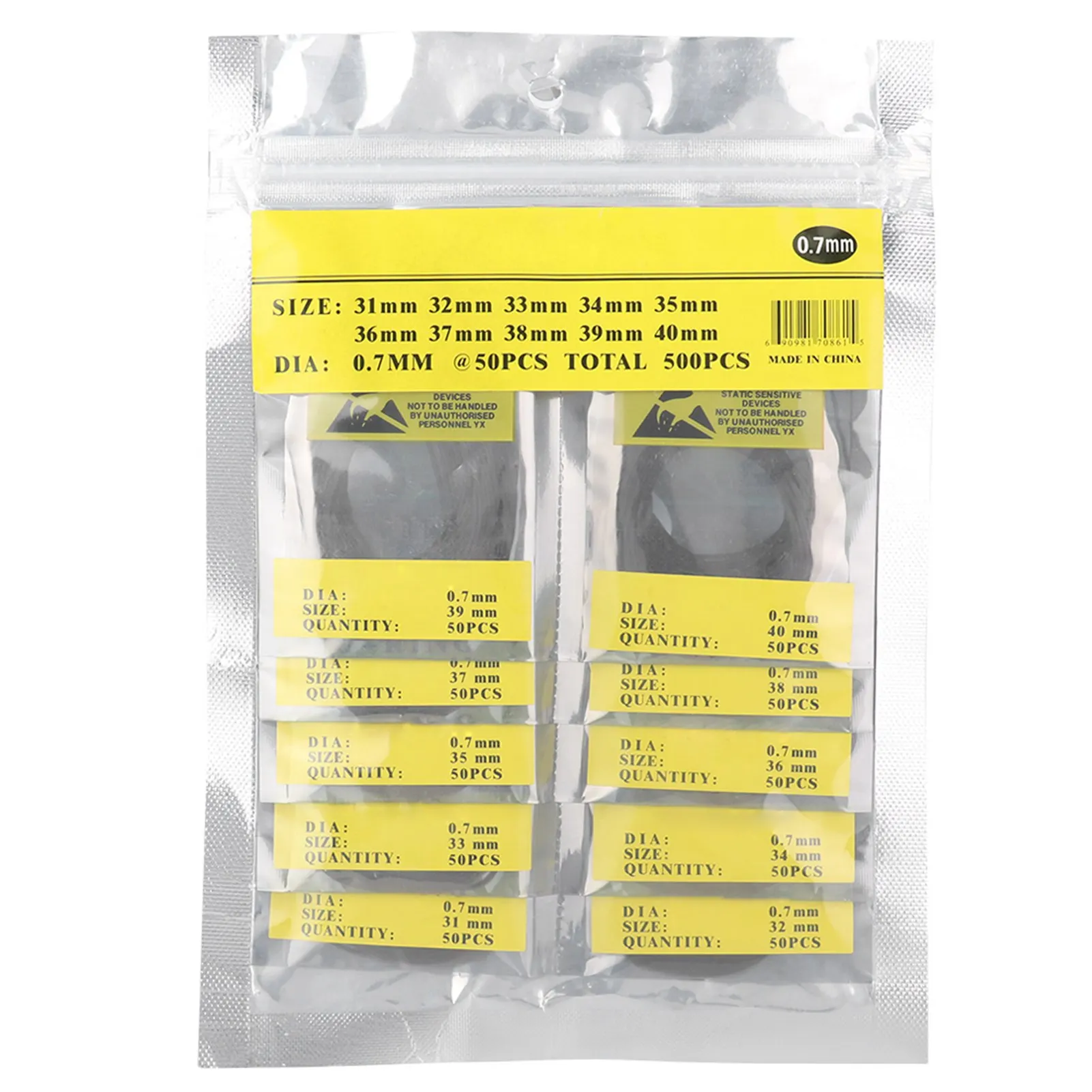 500-Piece O-Ring Watch Gasket Set – Durable Rubber Seals
