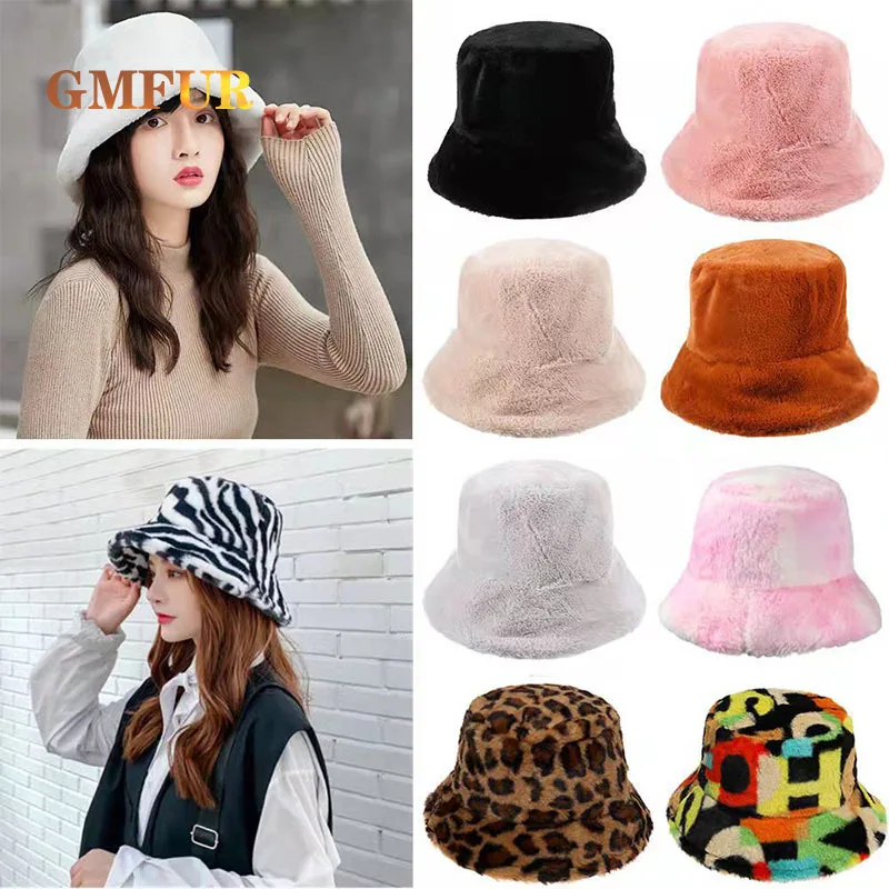 

Autumn and winter new cow pattern fisherman's Hat Women's printing Korean fashion Plush thickened warm basin hat net red hat