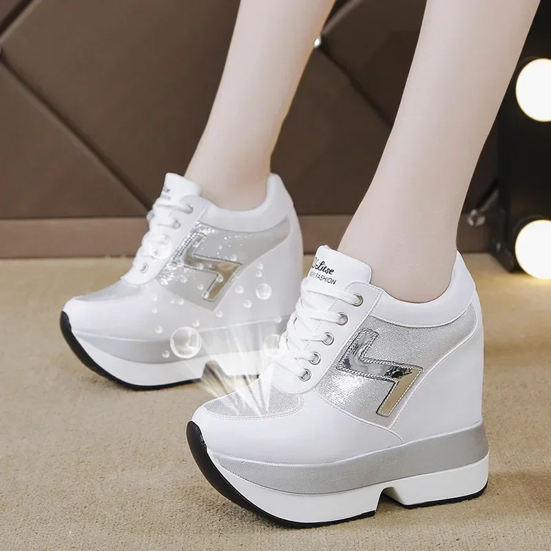 Platform Sneakers White Dress Up Sneakers 2024 Fashion White