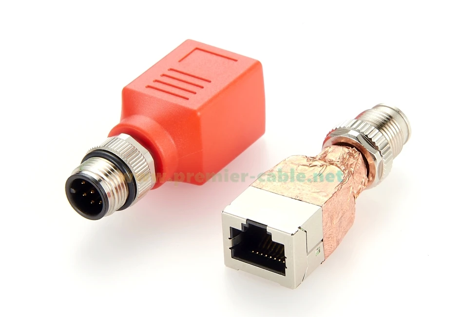 IP67 M12 A-Code 8-Pin auf RJ45 Cat6 Industrieller Ethernet-Abschirmadapter 1Gbps Durchgangsverbinder GigE Vision Steckverbinder – Detail 4