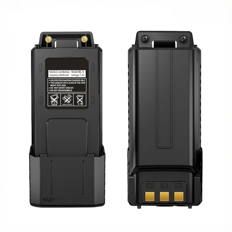 For Baofeng UV 5R Enlarger Battery 7.4V 3800mAh Type-C UV-5R Walkie Talkie Li-ion Battery For UV-5RA UV-5RE BL-5L Two Way Radio 2