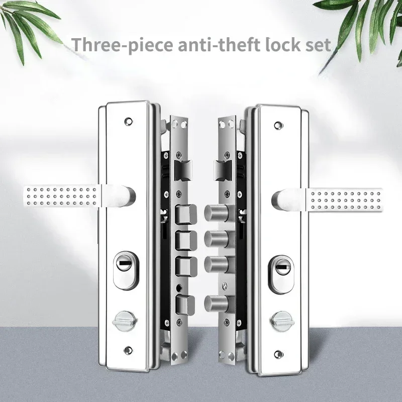Cabinet Safety Lock Multi Function Stainless Steel Anti-theft Entrance Gate Lock plate Anti-explosion Security Mirrow Shinny Widen Handle