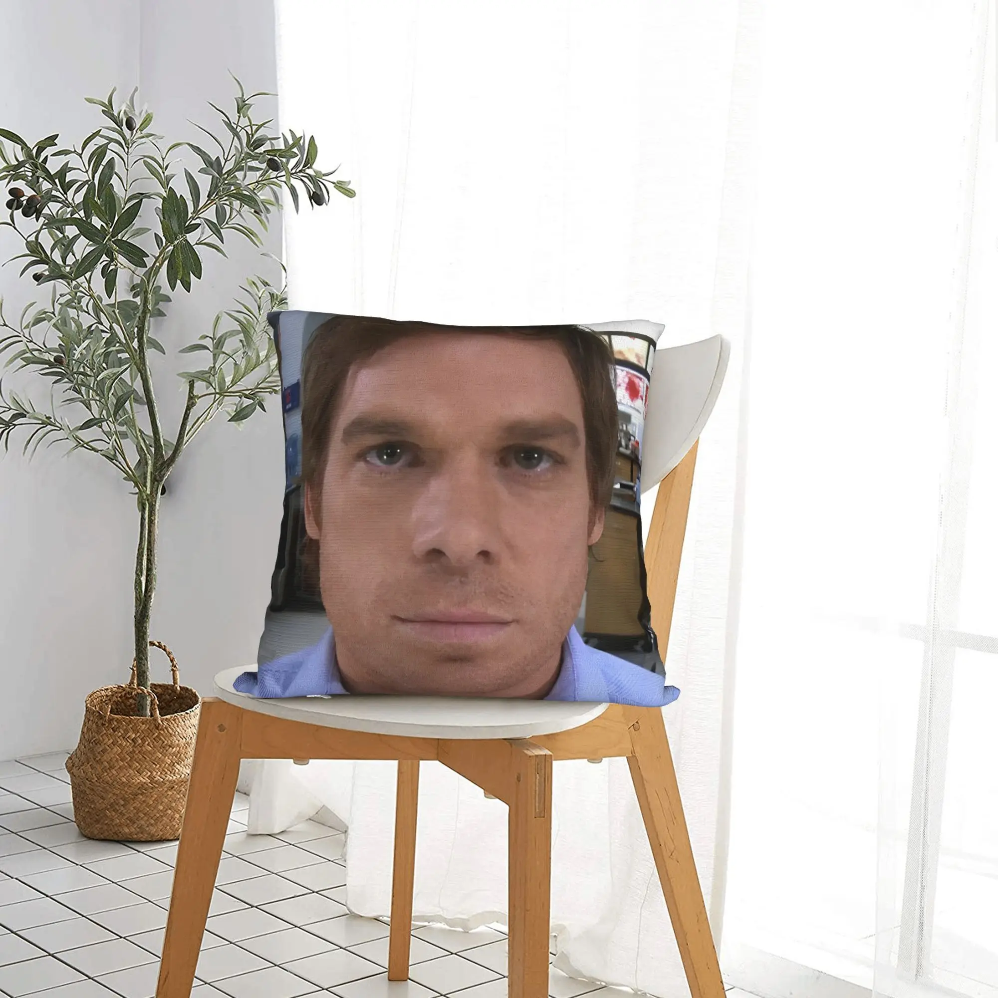 Druck Dexter Morgan Cat Kissenbezug Polyester Kissenbezug Dekor TV-Serie Dekokissenbezug Sitz mit Reißverschluss 40 * 40 cm – Detail 2