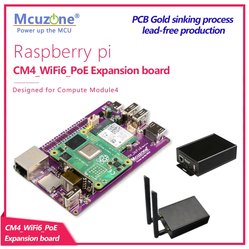 Placa de Expansão Cm4 _ Wifi6 _ Poe Pcie M.2 Intel Ax200 Ax210 Bluetooth Hdmi Csi1 Usb-c 4g Wi-fi6e Case Router