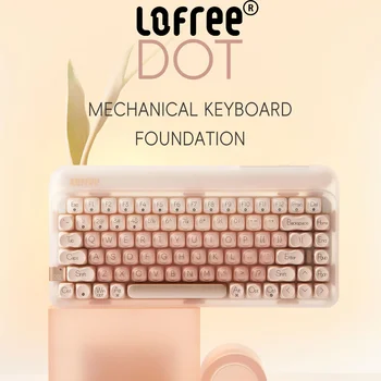 LOFREE 키보드 도트 파운데이션 기계식 키보드, 윈도우 맥 OS, 핑크, 게이트론, 베이비 라쿤 스위치용, 3 가지 유형 연결