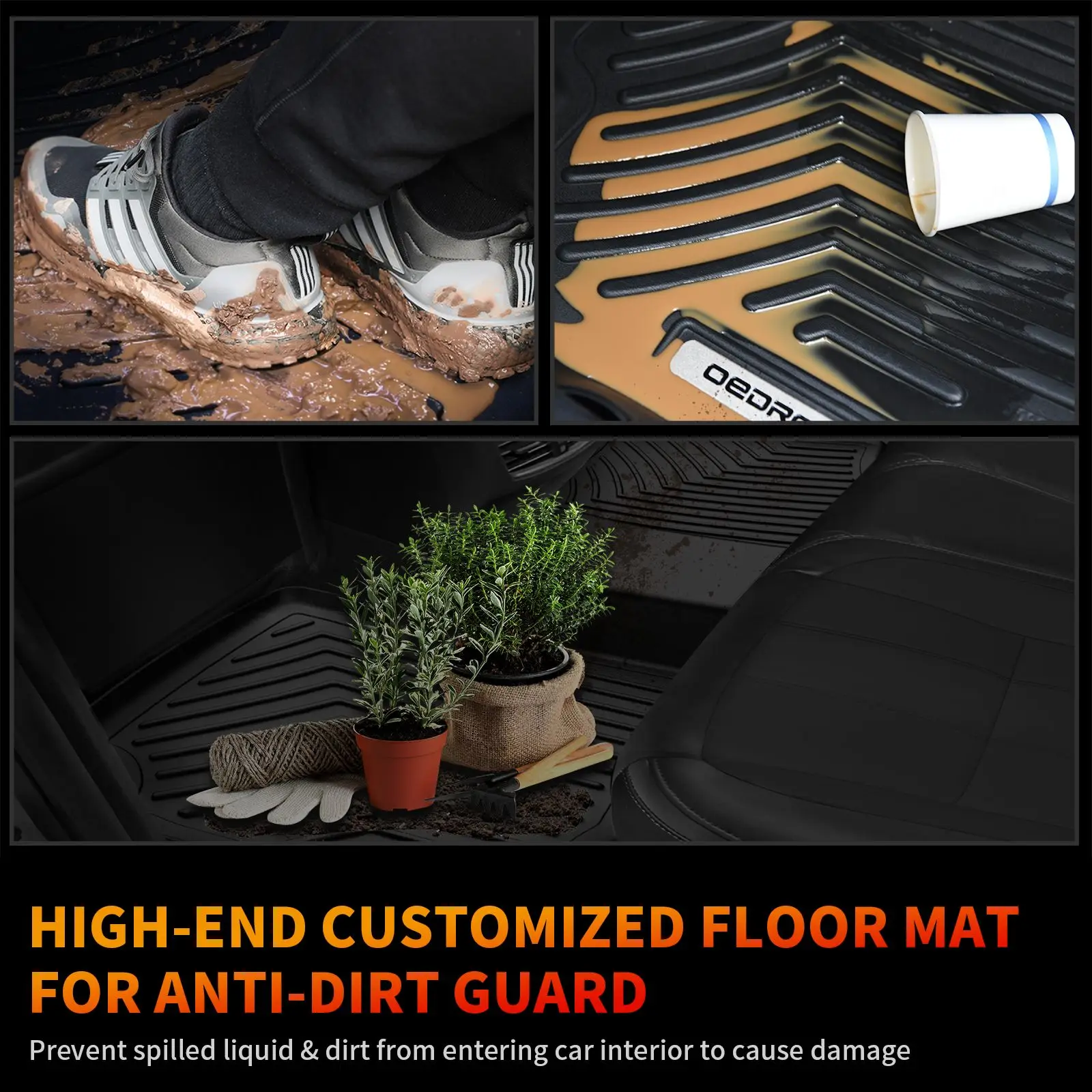 OEDRO Floor Mats for-Ford Escape TPE All Season Waterproof Liner Set
