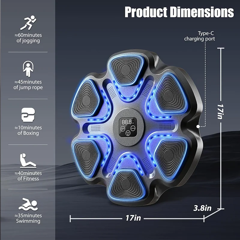 Upgraded Wall Mounted Music Boxing Machine Electronic Smart Boxing Home Training Equipment Smart Game For Adults