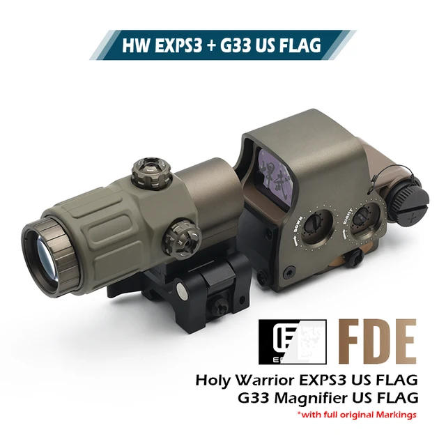 Holy Warrior EXPS3 Holographic Red Dot Sight with G33 3X Magnifier
