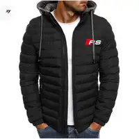 2024 new fashionable and versatile casual men's top Winter Logo Coats Warm Thick Jackets Hooded Overcoats Brand Clothing 1