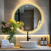 Bathroom Mirror with LED Lights Circle Backlit Illuminated Wall Mounted Lighted Mirror Anti-Fog 3 Colors Change IP65 Dimmable - Image 2