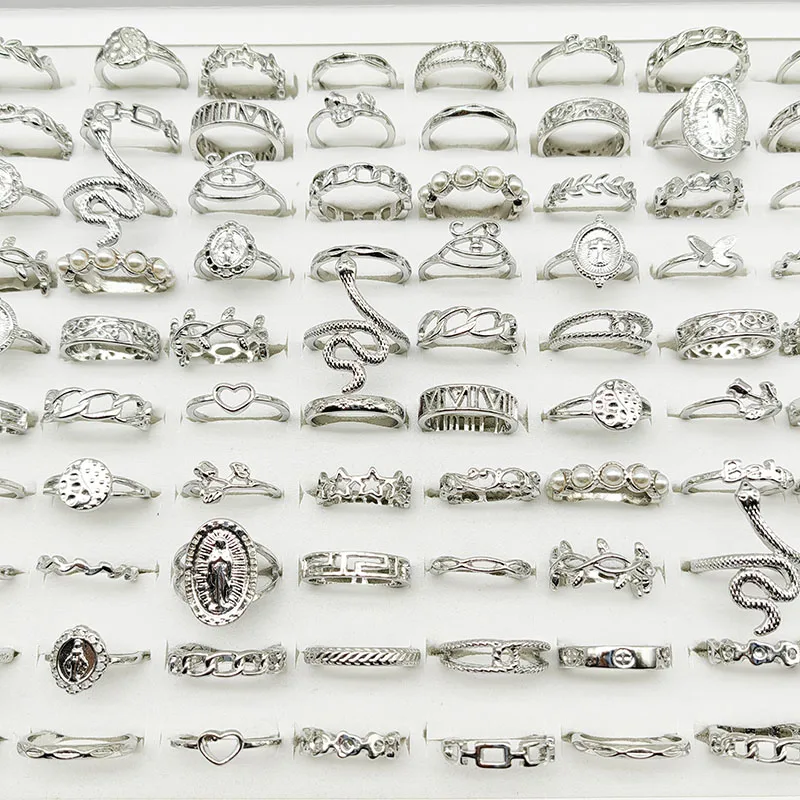 30pcs/lot Gothic Punk Ring Set For Women Men Fashion Butterfly Heart Snake Design Match Rings Daily Wear New Party Jewelry Gifts 5