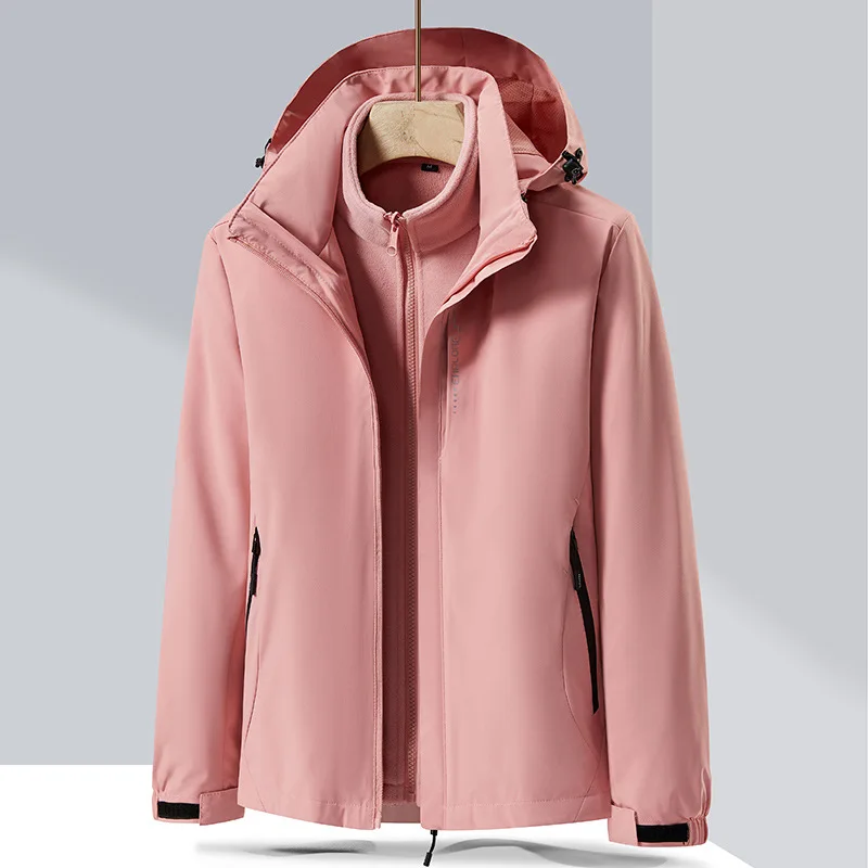Outdoor Assault Suit Men's And Women's Detachable Two-piece Waterproof Windproof Breathable Mountain Skiing Suit Jacket