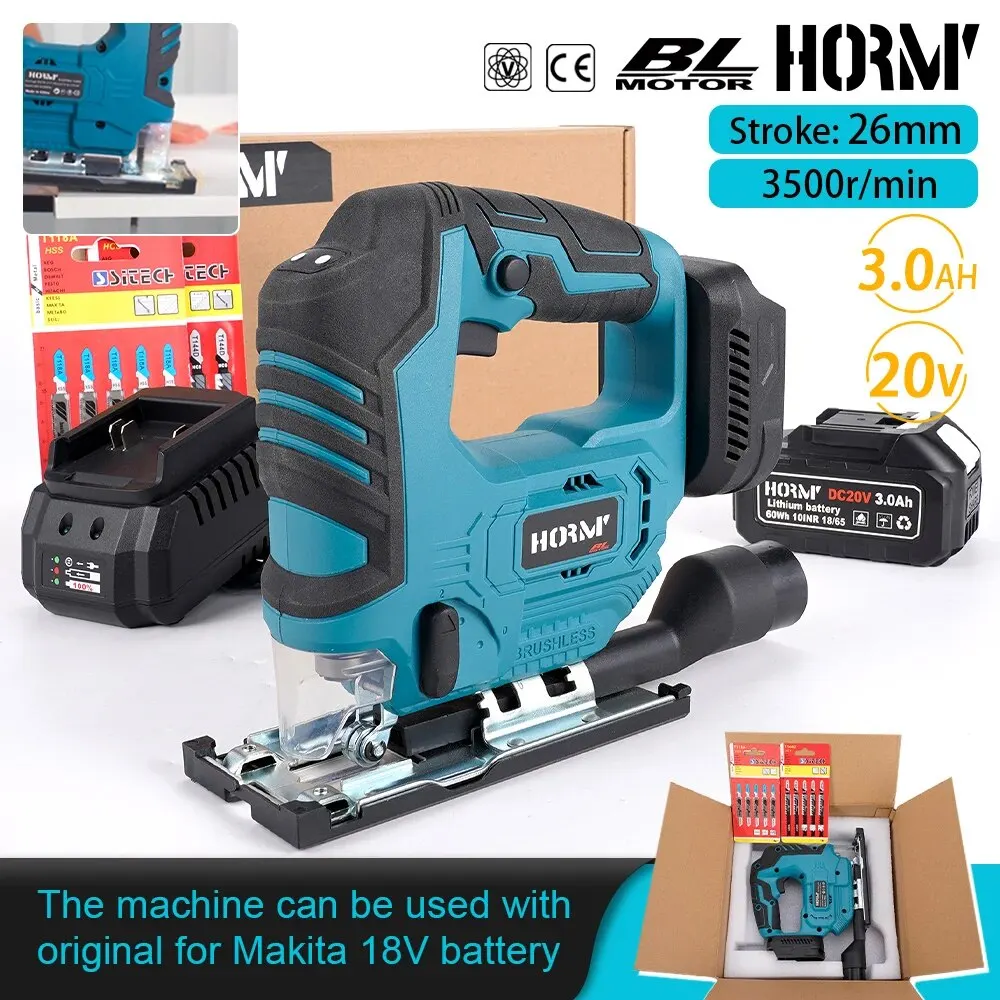 Cordless Jigsaw Electric Saw Portable Multi-Function Carpenter Power Tool For Makita 18V Lithium Battery