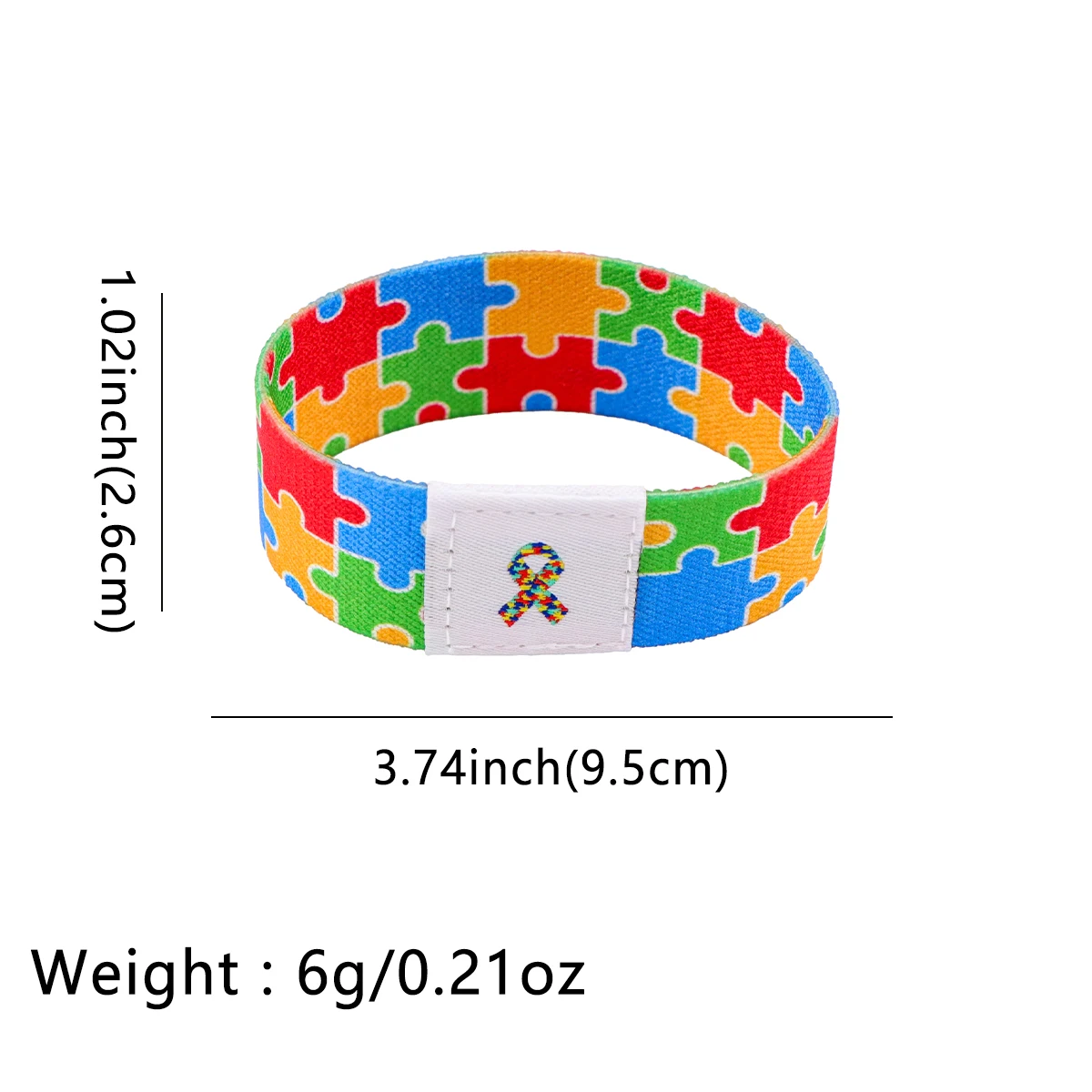 Autism Awareness Puzzle Bracelets on Hand Bangle Wrap Stretch Wristband Bracelet for Women Men Bangles Fashion Accessories